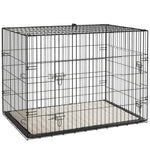 Pawhut Dog Crate With 2 Doors, Tray, Soft Cushion, For Extra Small Medium And Large Dogs | Black