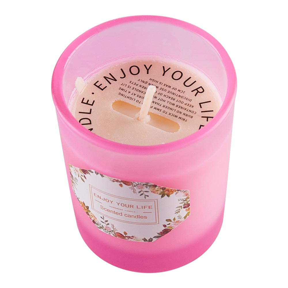 Lemon And Rose Soy Wax Scented Candle For Relaxation & Home Décor