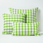Block Check Cotton Gingham Cushion Cover | 60cm x 60cm | Green