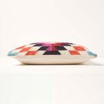 Handwoven Kilim Cushion With Feather Filling | 45cm x 45cm | Pink & White