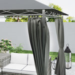 3x3m Garden Gazebo, Double Roof | Dark Grey