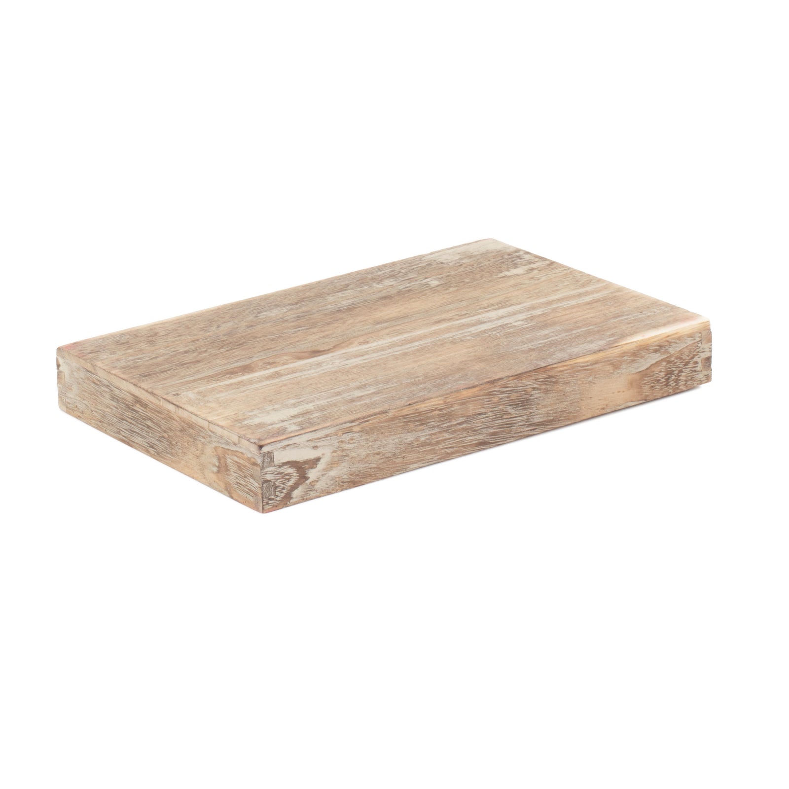 Wood Shallow Wooden Plinth Tray | Large | Brown