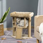 Cat Tree Activity Centre W/ Scratching Pad, Toy Ball, Cat House | Brown