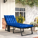 Folding Sun Lounger, Oversized Camping Bed | Set of 1 | Blue