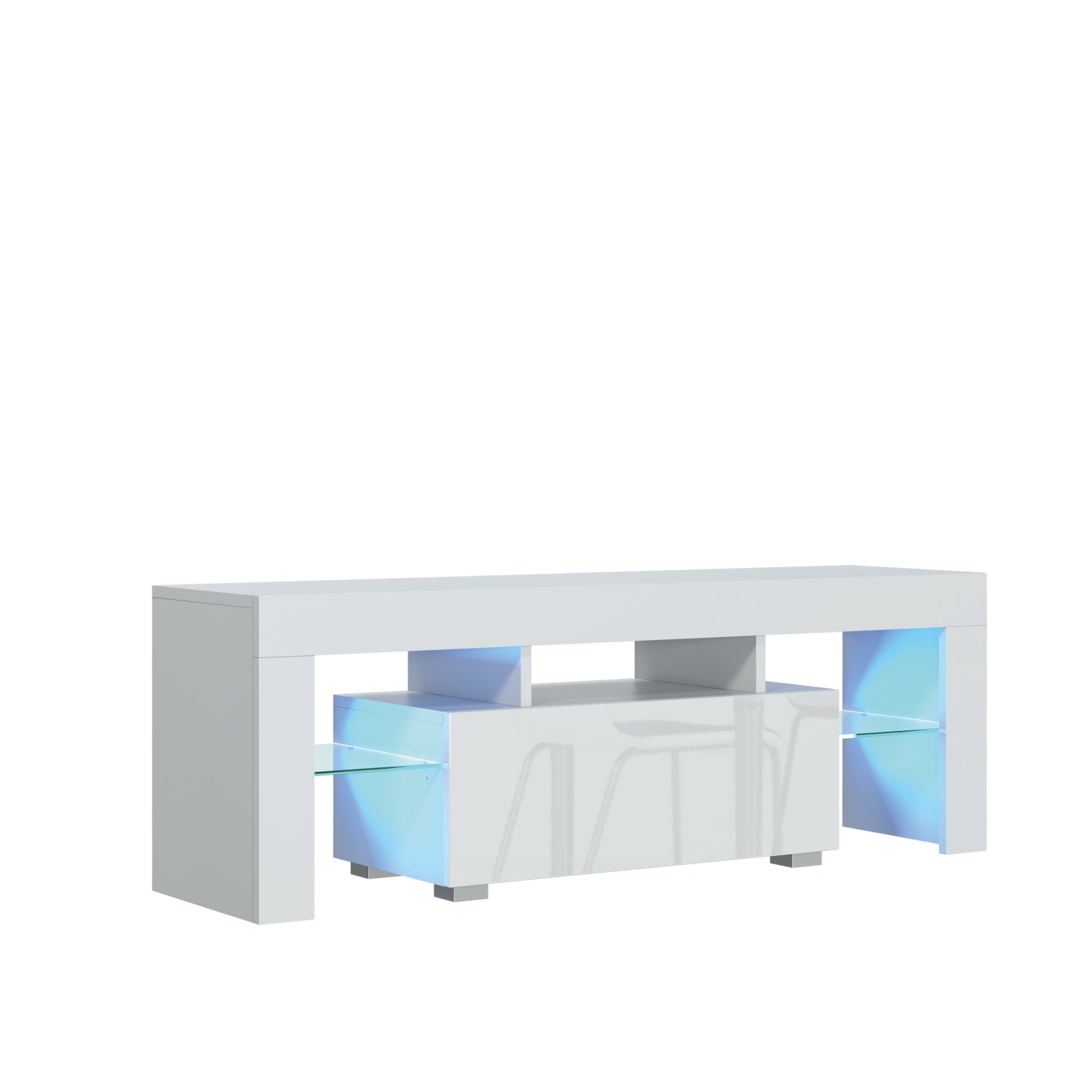 Floe Tv Unit 130cm With Led Lights | White