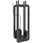 Outsunny 5 Pcs Fireplace Companion Set, Metal Fireplace Accessories