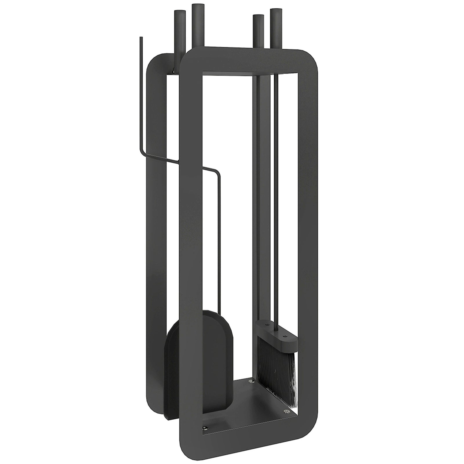 Outsunny 5 Pcs Fireplace Companion Set, Metal Fireplace Accessories