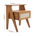 Wooden Nightstand Storage Cabinet With Shelf