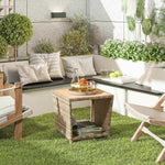 Side Table 2-tier With Storage Shelf | Khaki
