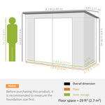 8 X 4ft Metal Garden Storage Shed With Double Doors