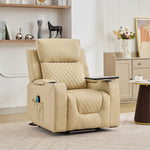 Byron Electric Riser Recliner Chair With Massage And Heat, Drink Cooler, Table | Cream