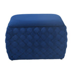 Plumeo Velvet Storage Ottoman | Dark Blue