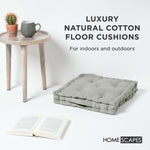 Cotton Plain Floor Cushion | 50cm x 50cm | Grey