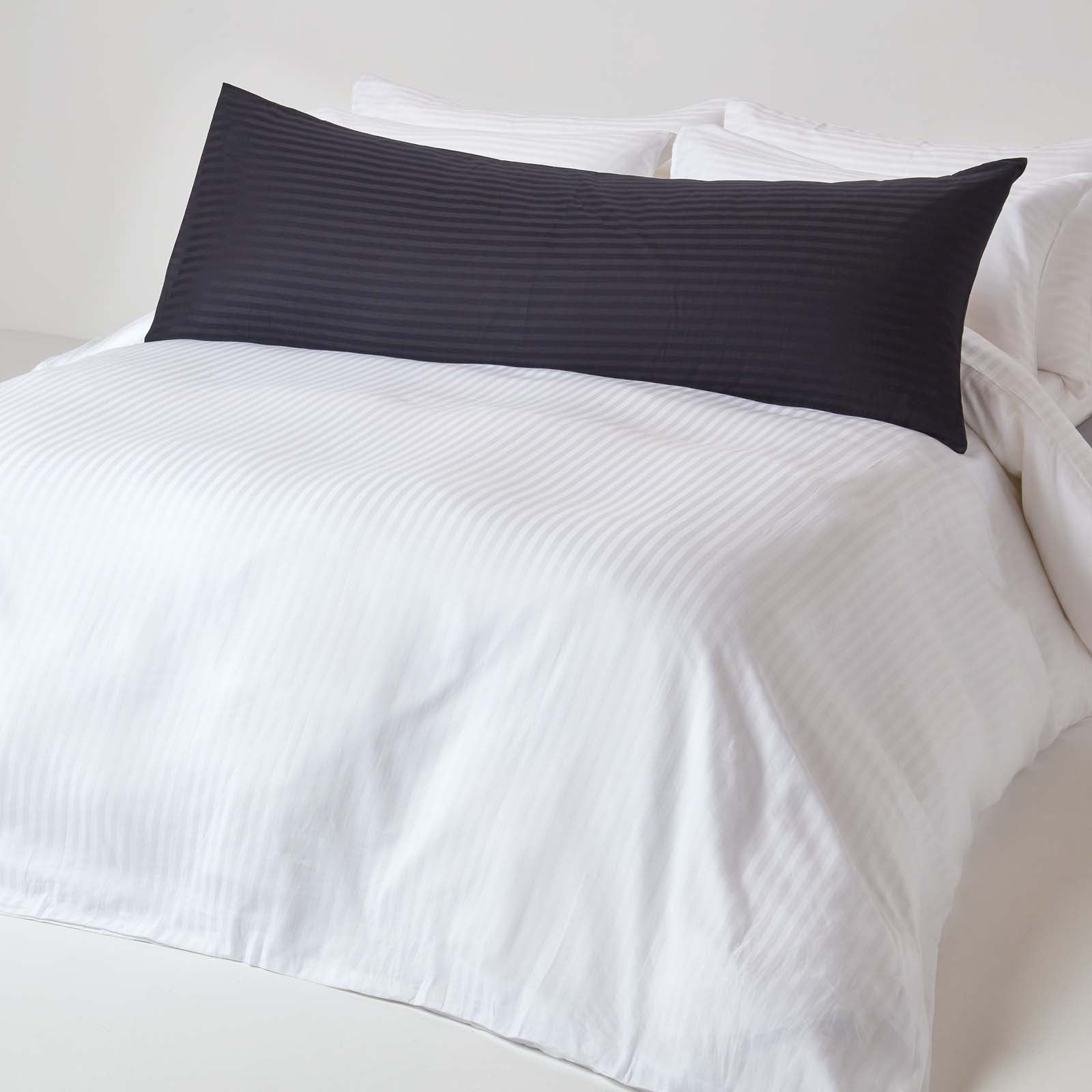 Egyptian Cotton Satin Stripe Housewife Pillowcase 330 Tc | Body | Black