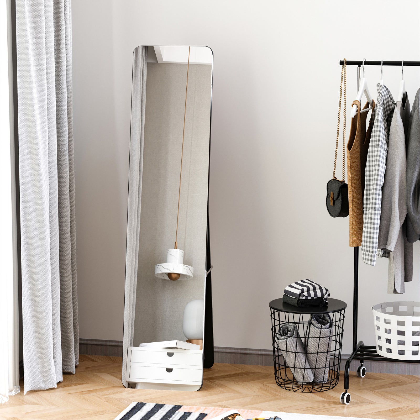 Full Length Mirror Free Standing Wall Mount Dressing