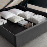 Aurora Velvet Ottoman Bed | Double | Grey