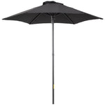 2m Parasol Patio Umbrella With 6 Ribs | Black