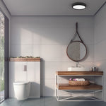 Gea Black Led Ceiling Lamp A Stylish Contemporary 39cm 36w Light With Remote Control And Low Energy Light Source