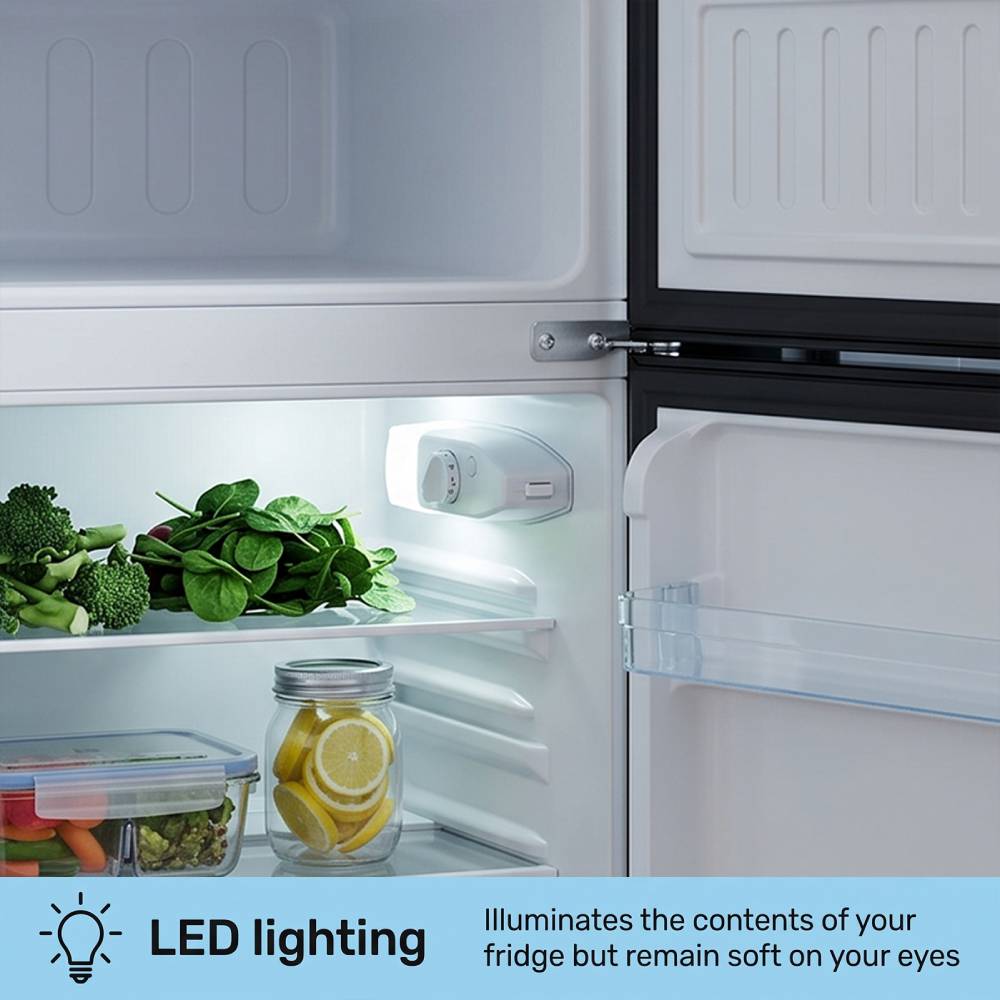 89l Freestanding Top Freezer Fridge | Black