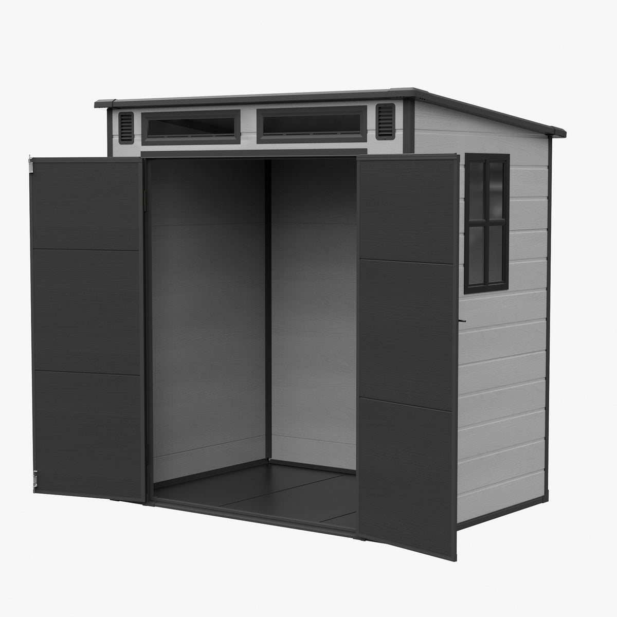 6 X 4ft Outdoor Garden Pent Roof Tool Storage Shed | Dark Grey
