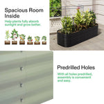 240cm/320cm Large Oval Galvanized Raised Garden Bed Rust-resistant Metal Planter Box | Small | Anthracite