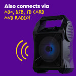 Wicked Gizmos Karaoke Boombox Portable Speaker With Mic Led Lights Bluetooth