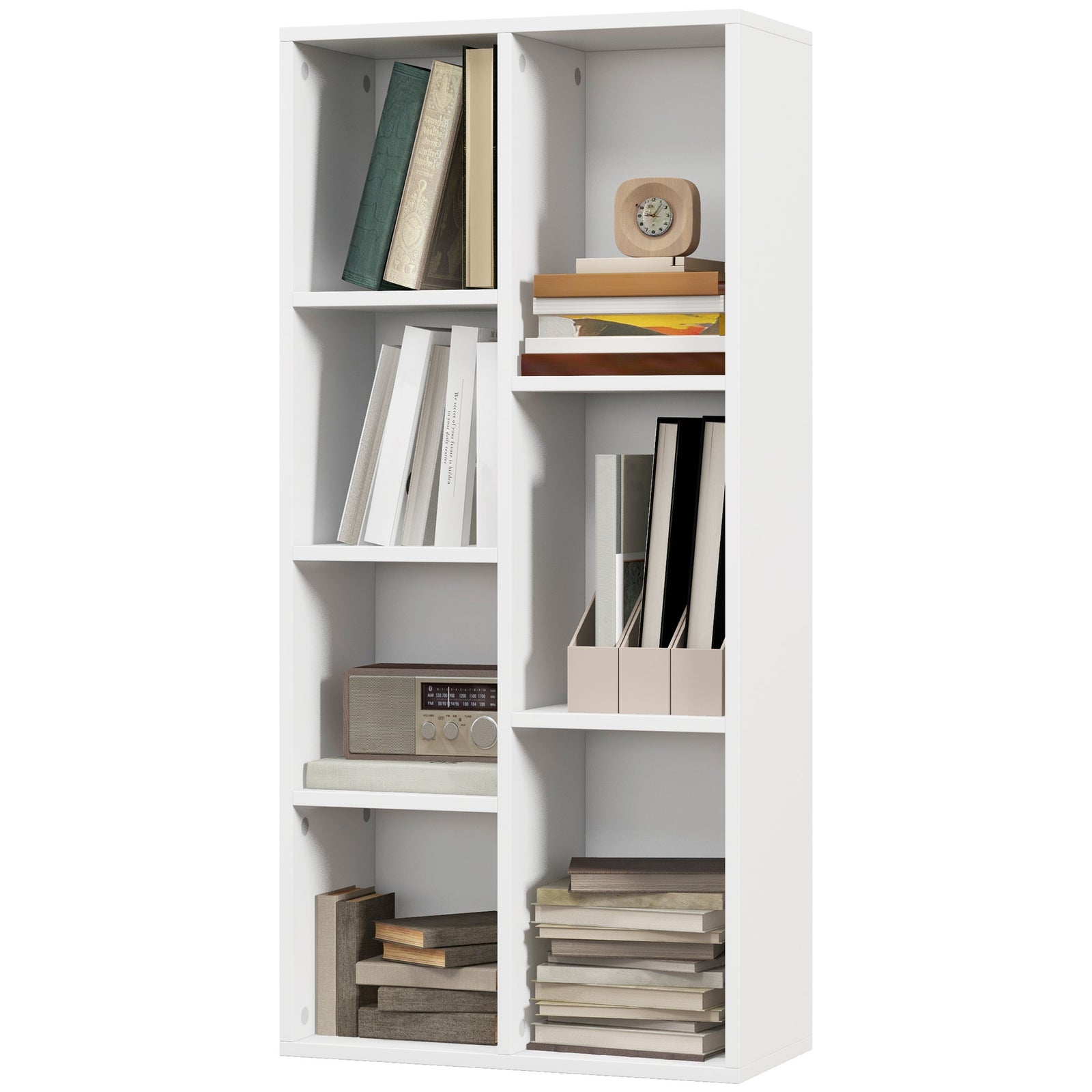 Bookcase Modern Bookshelf Cabinet For Home Office | One Size | White