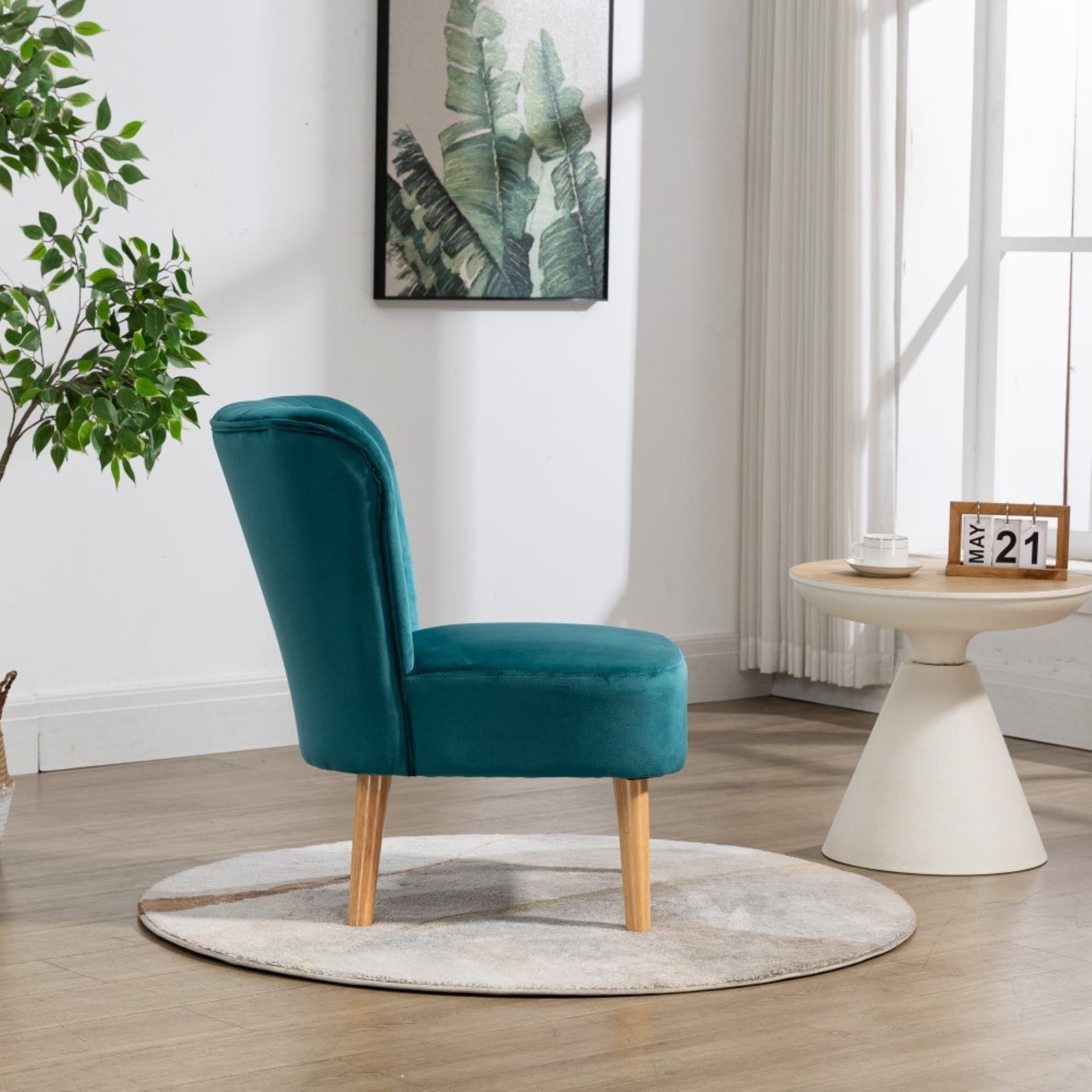 Arezza Velvet Accent Chair | Teal