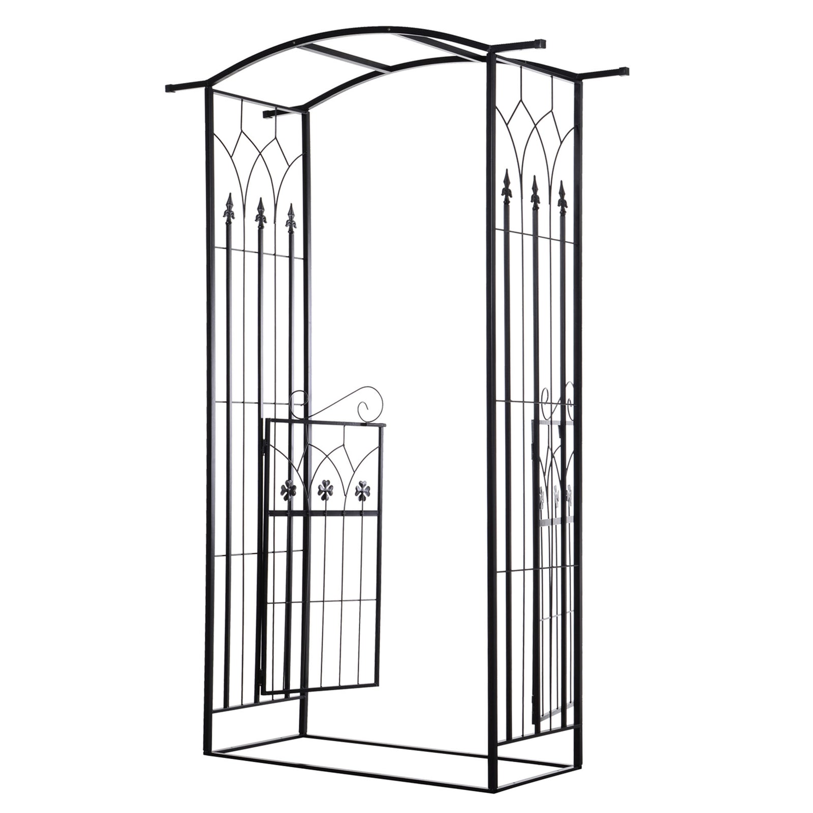 Garden Outdoor Arch With Door, Patio Decoration, 131x49x200 Cm