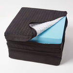 Quilted Polyester 3 Seater Orthopaedic Booster Cushion Cover | 50cm x 150cm | Black