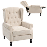 Manual Reclining Armchair W/ Footrest | Beige