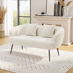 Breeins Modern Teddy Fleece 2-seater Sofa With 2 Scatter Cushions