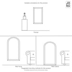 Mio - Metal Arched Window Mirror | 95cm x 120cm | Black & Gold