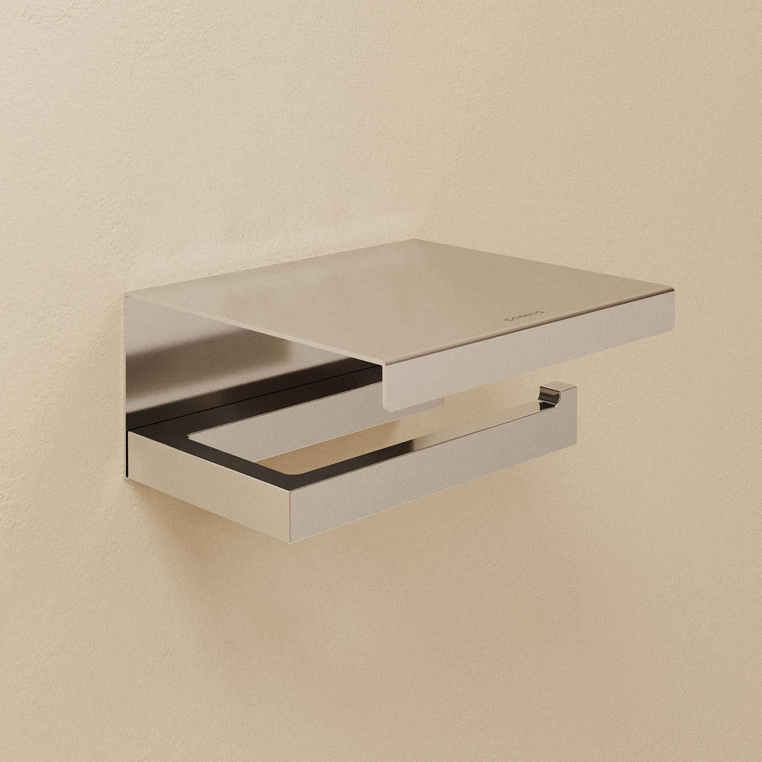 Toilet Roll Holder, Silver Gloss, Wall-mounted, 13 Cm Collection The Grid