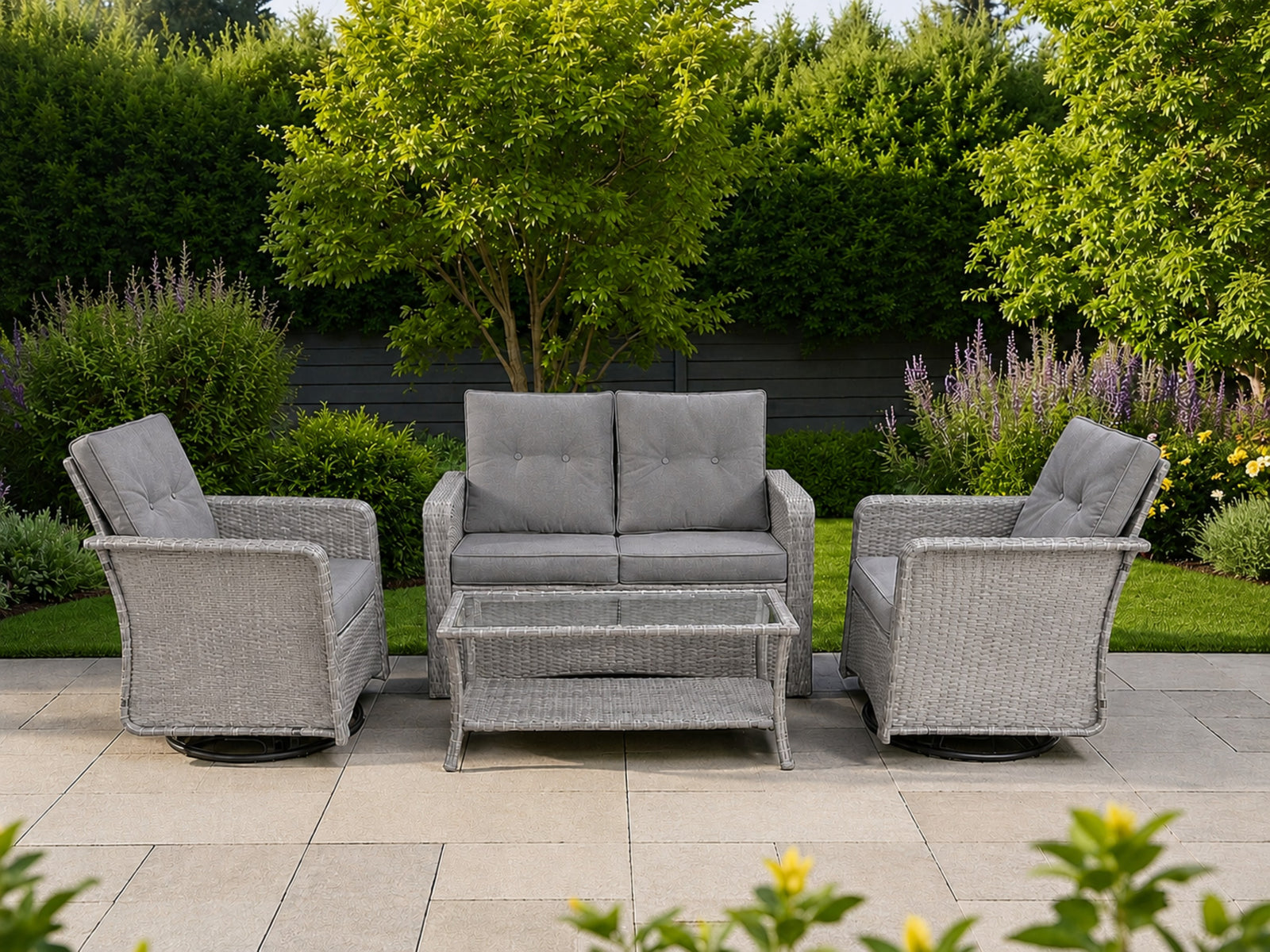 The Leigh 4 Seat Rattan Sofa Lounge Set