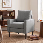 Removable Pillow Linen Accent Chair | Dark Grey