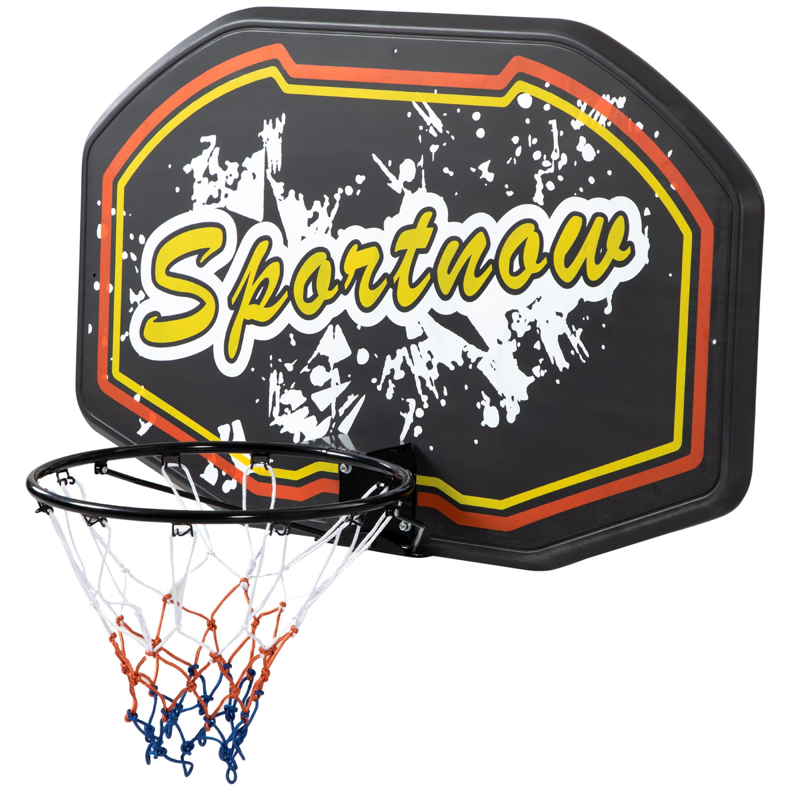 Wall Mounted Basketball Hoop Set, Red & Yellow