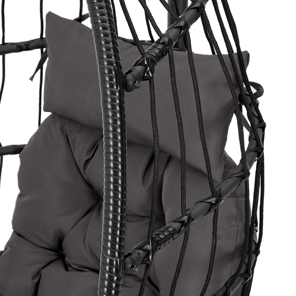 Hanging Chair With Stand And Cushion | Black