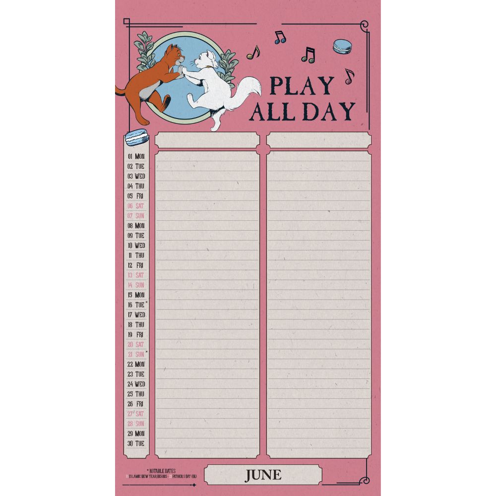 Disney Yours & Mine 2026 Slim Calendar Official Product