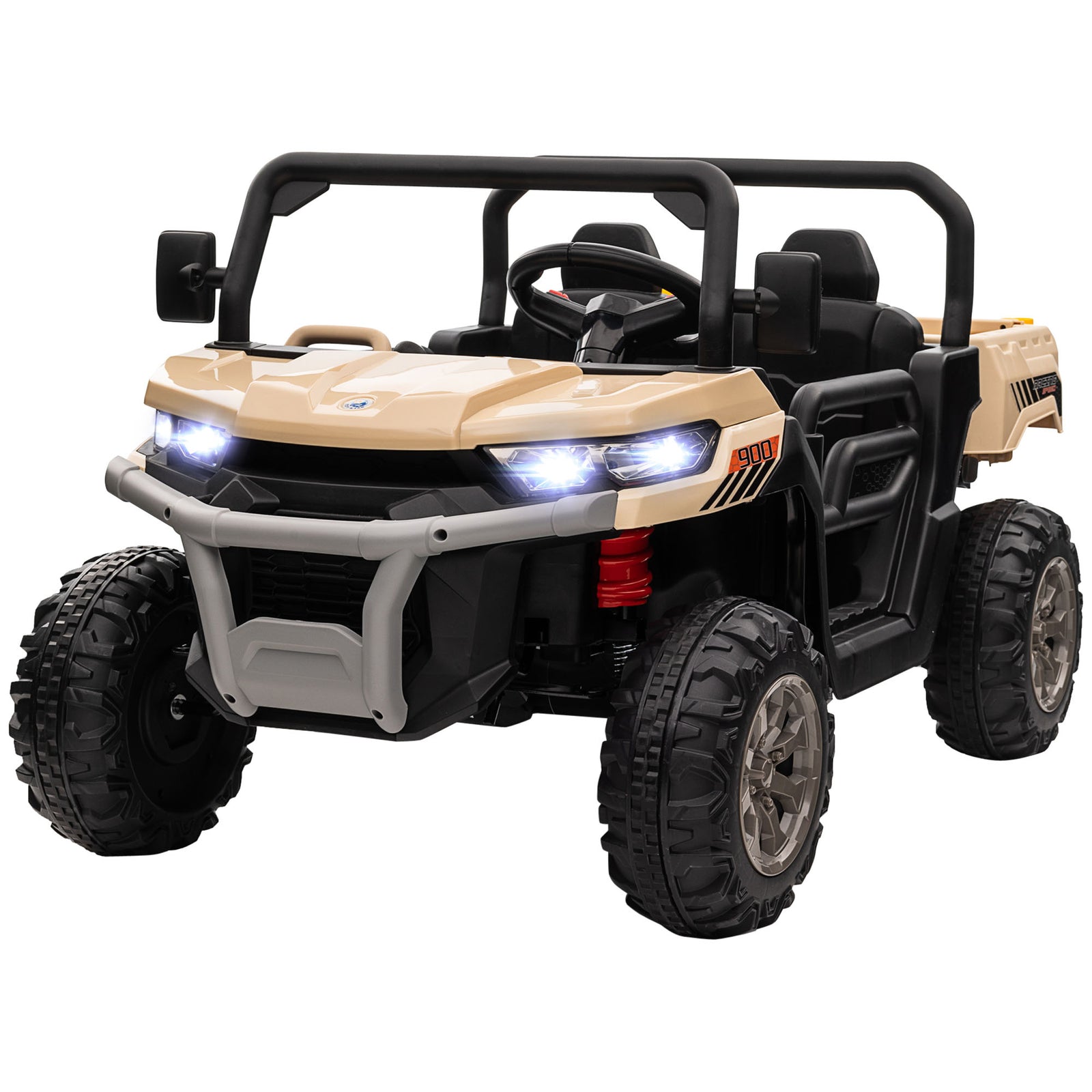 12v Two-seater Kids Electric Ride-on Car W/ Electric Bucket | Yellow
