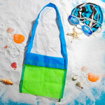 Extra Large Mesh Toy Bag, 45cm X 30cm X 45cm - Green/blue