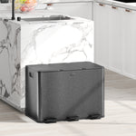 3 X 20l Triple Kitchen Bin Pedal Bin For Recycling And Waste | Black