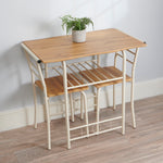 Live Edge Compact Dining Set, Table & 2 Chairs, W80 X D53cm | Buttermilk