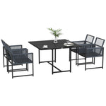 5 Pieces Patio Dining Set Table And Chairs Dark Grey