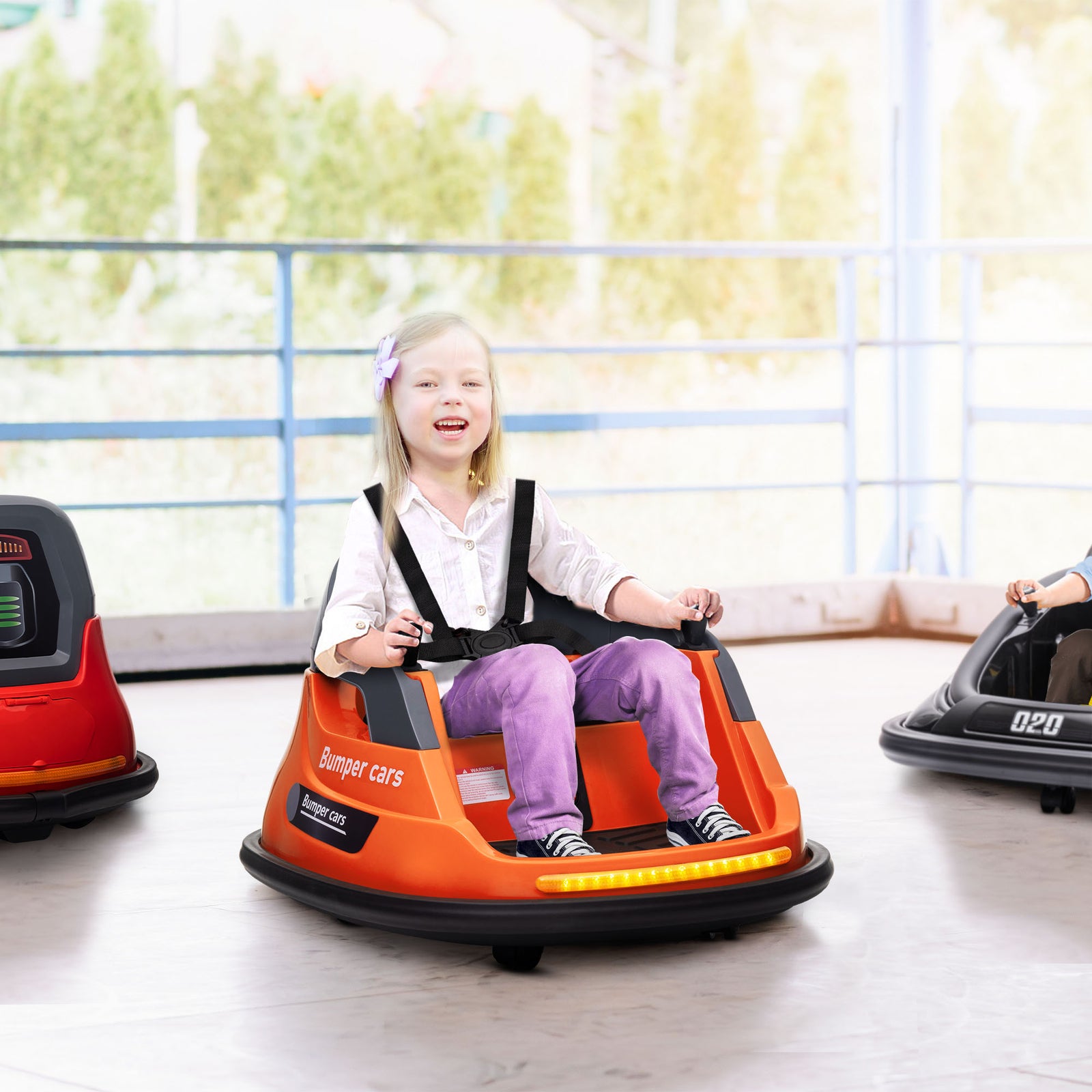 Kids Bumper Car W/ 360-degree Rotation Spin, Lights, Music | Orange