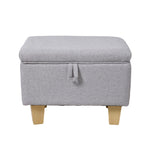 Breeins Linen Fabric Storage Ottoman