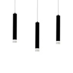Carbon Black Led Pendant Lamp 3x5w Eye Catching Contemporary Cylindrical Lights With Built In Low Consumption Light Source