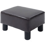 Chic Faux Leather Footstool Ottoman Cube 4 Plastic Legs | One Size | Brown