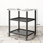 Outsunny Outdoor Grill Cart, Pizza Oven Stand With Adjustable Shelf, Hooks