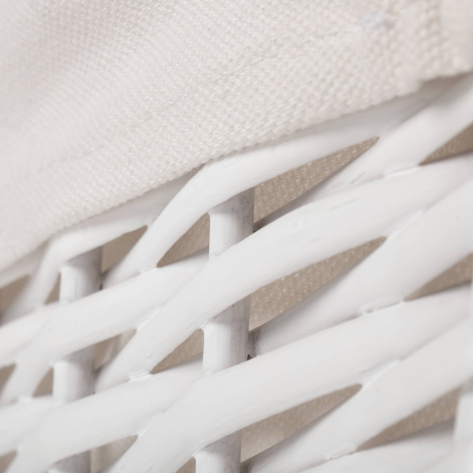 Wicker White Wicker Cotton Lined Storage Basket | Large | White
